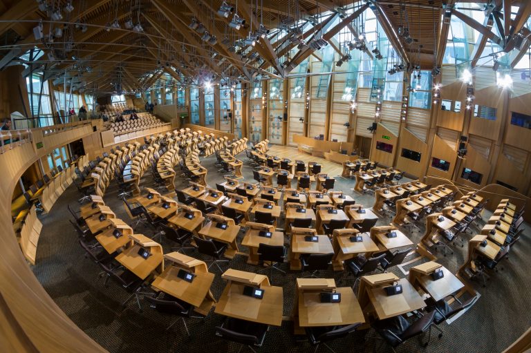 Scottish Parliament debating chamber at Holyrood