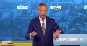Nigel Farage gets heckled at London local election launch