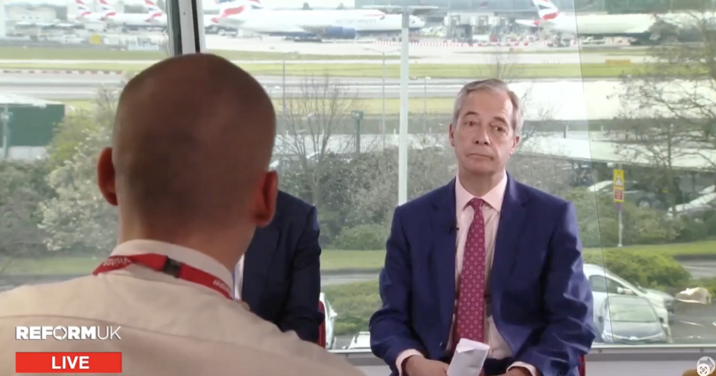 Farage responds to questions about low levels of youth support for Reform