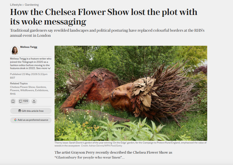 Woke-bashing of the week: When even the Chelsea Flower Show becomes ‘woke’