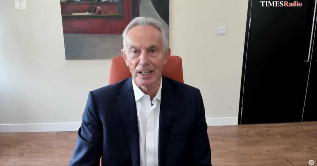 A photo of the former Labour prime minister Tony Blair