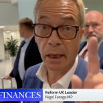 Nigel Farage speaks to Sky News journalists
