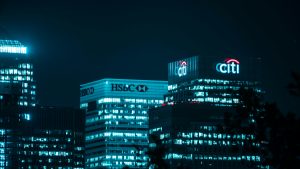 A photo of Canary Wharf