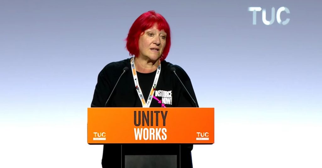 UNISON general secretary Andrea Egan speaking at TUC Congress