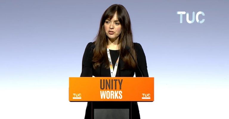 A National Education Union delegate speaking at TUC Congress 2026