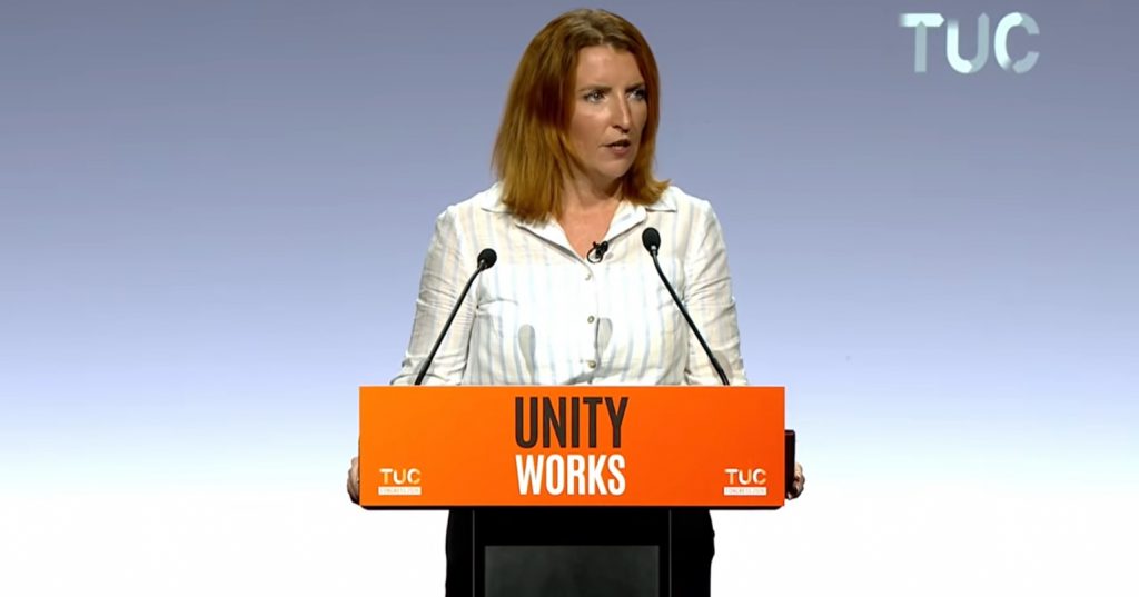 Louise Haigh speaking at TUC Congress