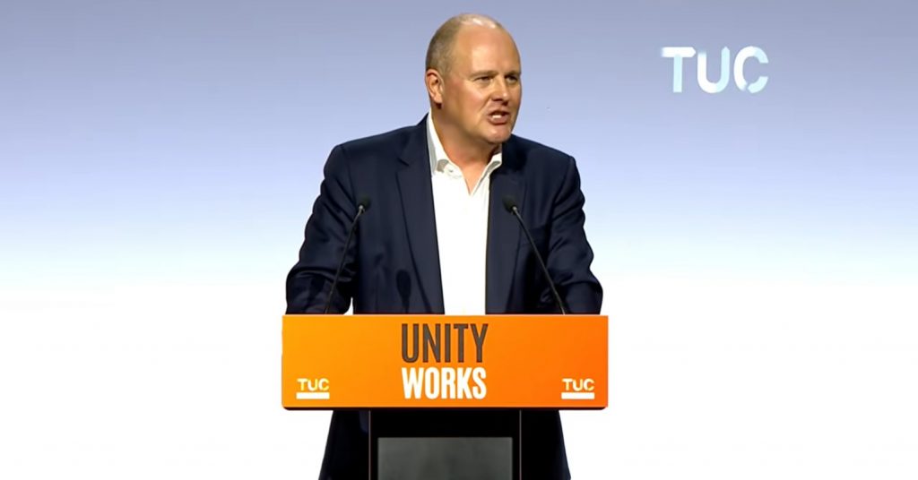 Paul Nowak speaking at TUC Congress 2026