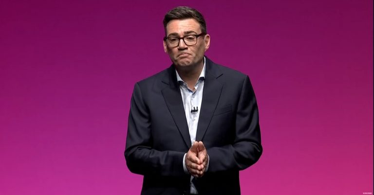 Andy Burnham speaking at Labour conference