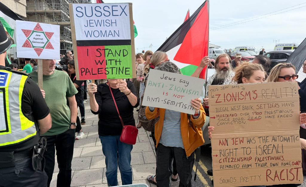 A photo of pro-Palestine Green Party members