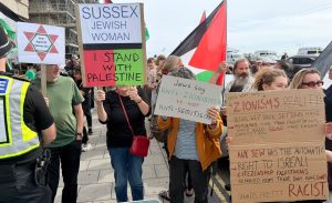 A photo of pro-Palestine Green Party members